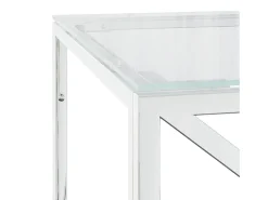 Hot Mesa de centro | Mesa de apoio | Mesa de café 110x45x45 cm aço inoxidável e vidro Prateado