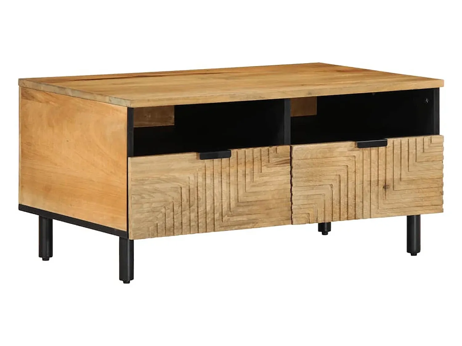 Mesa De Centro* Mesa de centro | Mesa de apoio 80x54x40 cm madeira de mangueira maciça Castanho