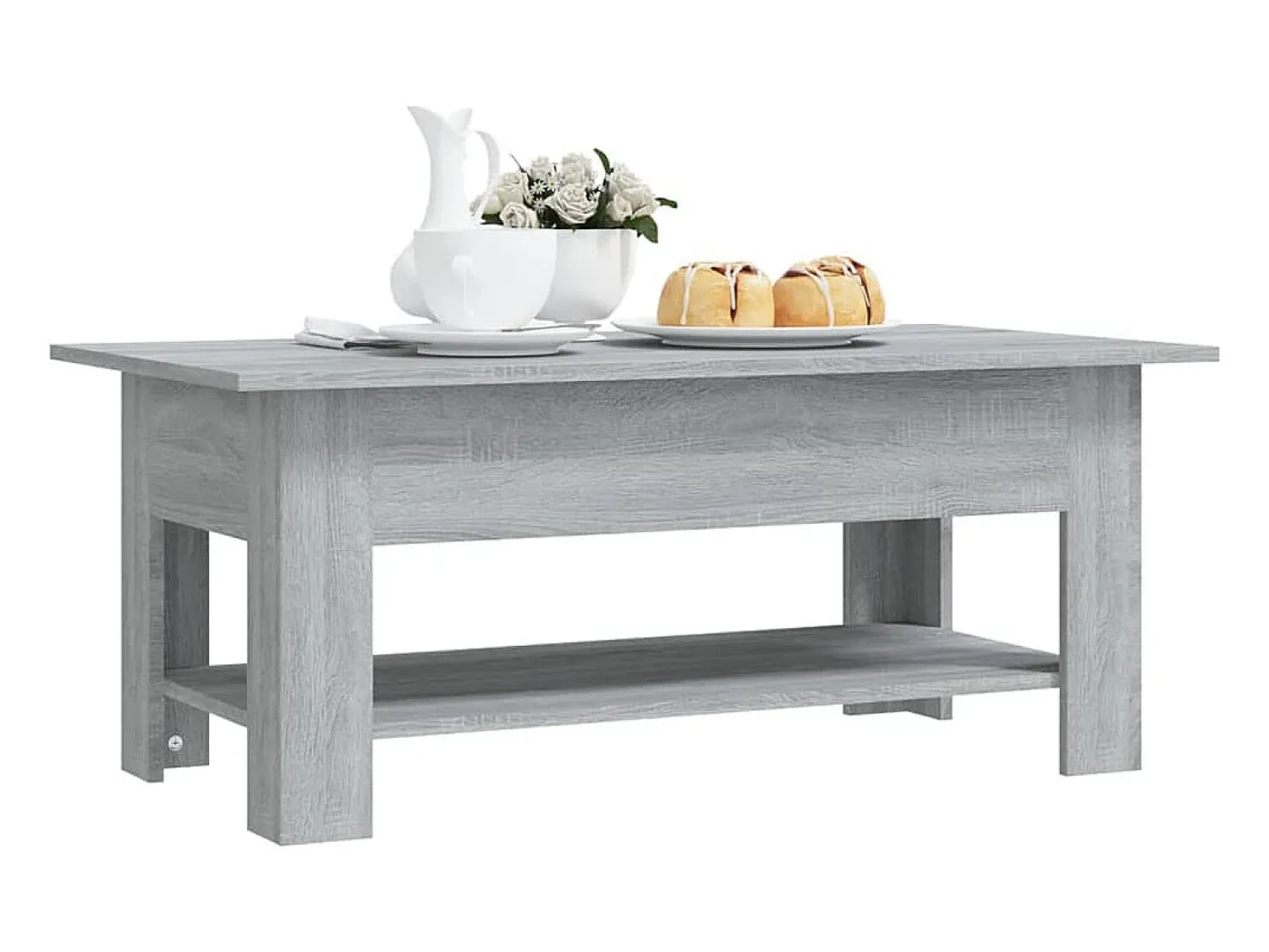 Mesa de centro | Mesa de apoio 102x55x42 cm madeira processada sonoma^ Mesa De Centro