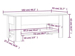 Mesa de centro | Mesa de apoio 102x55x42 cm madeira processada sonoma^ Mesa De Centro