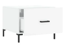 Online Mesa de centro | Mesa de apoio 50x50x40 cm madeira processada brilhante Branco