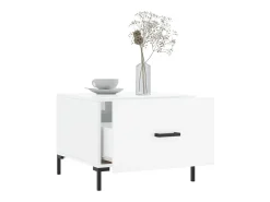 Online Mesa de centro | Mesa de apoio 50x50x40 cm madeira processada brilhante Branco