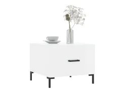 Online Mesa de centro | Mesa de apoio 50x50x40 cm madeira processada brilhante Branco