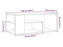 Mesa De Centro* Mesa de centro | Mesa de apoio em carvalho artesanal 100x50x40 cm Castanho