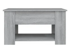 New Mesa de centro | Mesa de apoio 79x49x41 cm derivados de madeira sonoma Cinzento