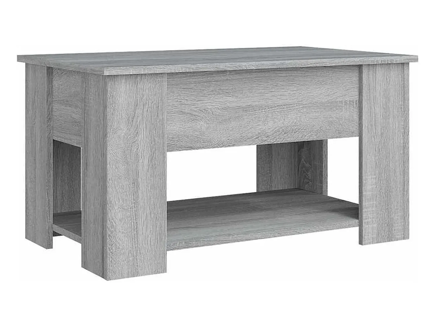 New Mesa de centro | Mesa de apoio 79x49x41 cm derivados de madeira sonoma Cinzento