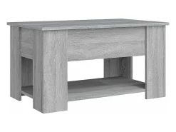 New Mesa de centro | Mesa de apoio 79x49x41 cm derivados de madeira sonoma Cinzento