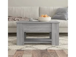 New Mesa de centro | Mesa de apoio 79x49x41 cm derivados de madeira sonoma Cinzento