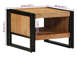 Mesa De Centro| Mesa de centro | Mesa de apoio | Mesa de café 50x50x38 cm madeira de acácia maciça Castanho