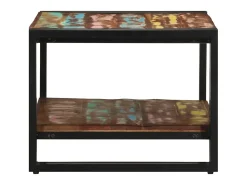 Mesa De Centro* Mesa de centro | Mesa de apoio 70x50x38 cm madeira maciça recuperada Multicor
