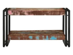 Mesa De Centro* Mesa de centro | Mesa de apoio 70x50x38 cm madeira maciça recuperada Multicor