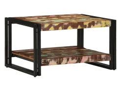 Mesa De Centro* Mesa de centro | Mesa de apoio 70x50x38 cm madeira maciça recuperada Multicor