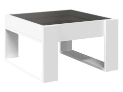 Clearance Mesa de centro | Mesa de apoio luzes LED Infinity 50x53x30 cm Branco