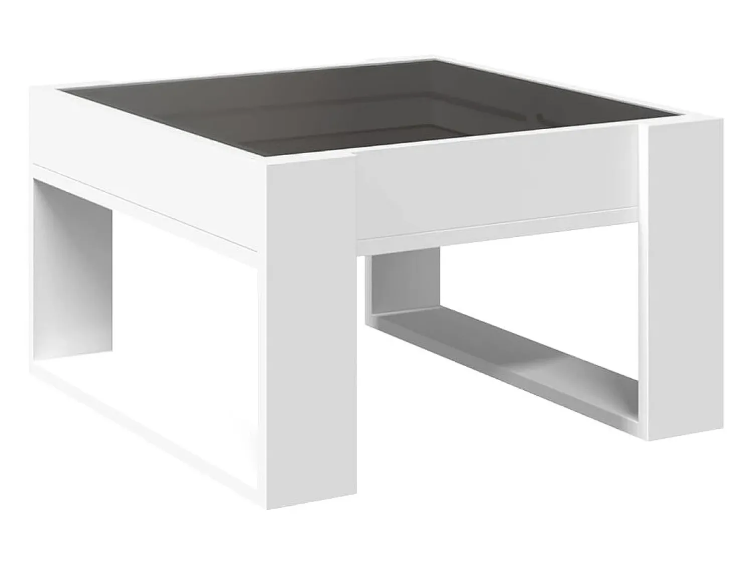 Clearance Mesa de centro | Mesa de apoio luzes LED Infinity 50x53x30 cm Branco