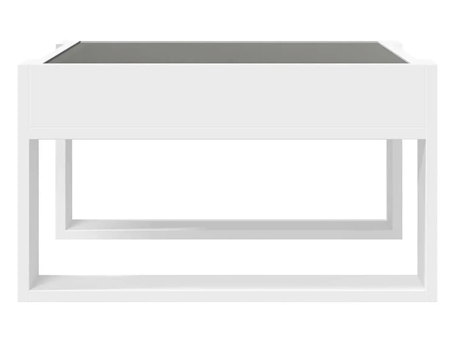 Clearance Mesa de centro | Mesa de apoio luzes LED Infinity 50x53x30 cm Branco