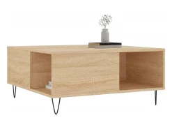 Mesa de centro | Mesa de apoio 80x80x36.5 cm derivados madeira carvalho sonoma^ Mesa De Centro