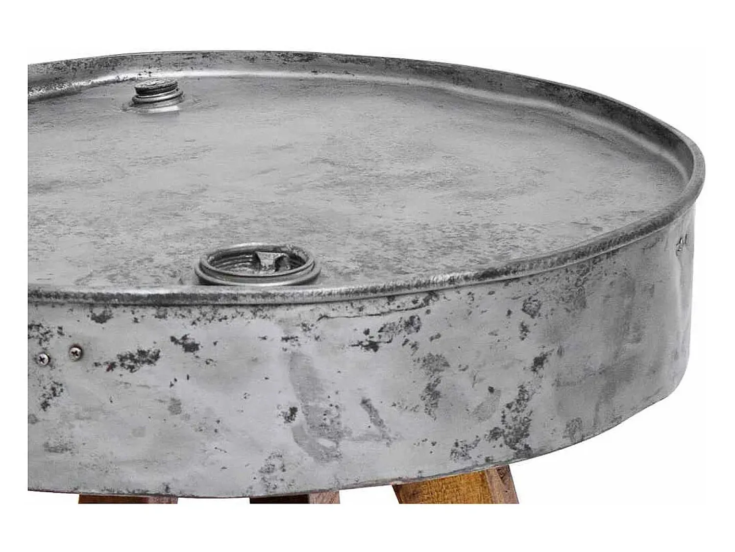 Discount Mesa de centro | Mesa de apoio 60x45 cm mistura de madeira recicladas prateado Castanho