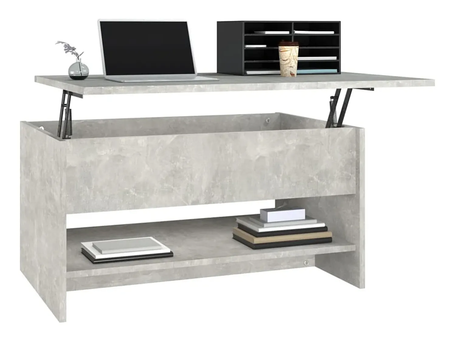 Mesa de centro | Mesa de apoio 80x50x40 cm derivados de madeira cimento^ Mesa De Centro