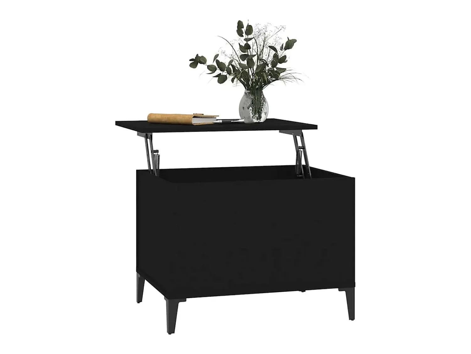 Mesa De Centro| Mesa de centro | Mesa de apoio 60x44.5x45 cm derivados de madeira Preto