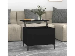 Mesa De Centro| Mesa de centro | Mesa de apoio 60x44.5x45 cm derivados de madeira Preto
