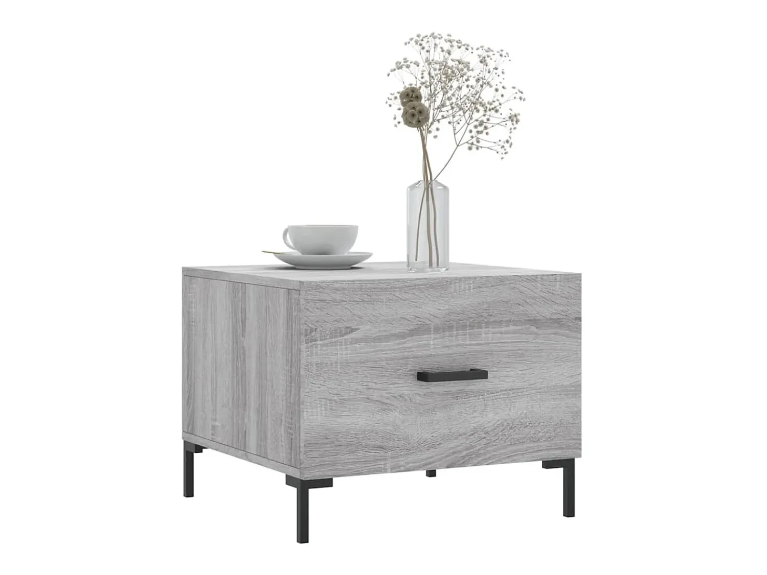 Mesa De Centro| Mesa de centro | Mesa de apoio 50x50x40 cm derivados madeira sonoma cinza Cinzento