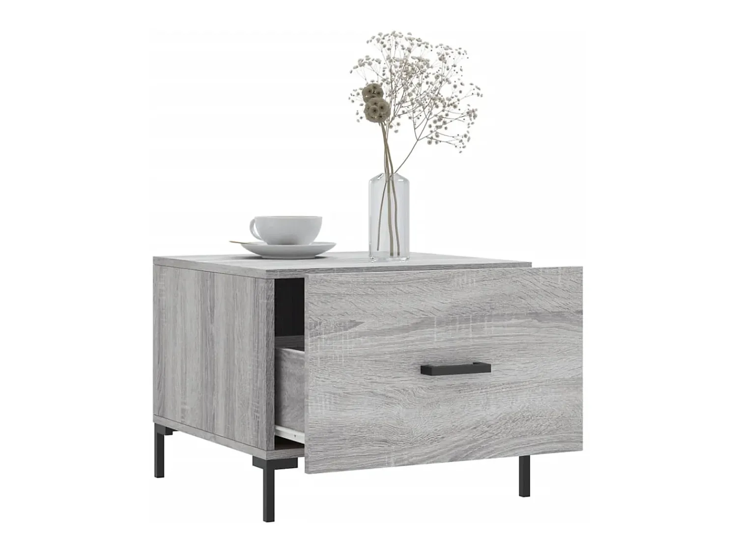 Mesa De Centro| Mesa de centro | Mesa de apoio 50x50x40 cm derivados madeira sonoma cinza Cinzento