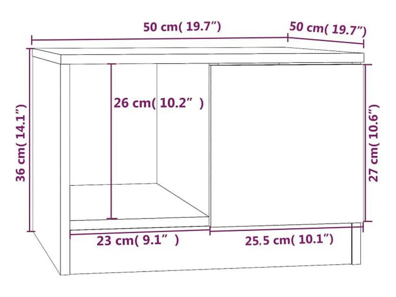 Online Mesa de centro | Mesa de apoio 50x50x36 madeira processada cinza cimento Cinzento