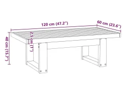 Mesa De Centro* Mesa de centro | Mesa de apoio NOAIN pernas em forma de U 120x60x40 cm Castanho