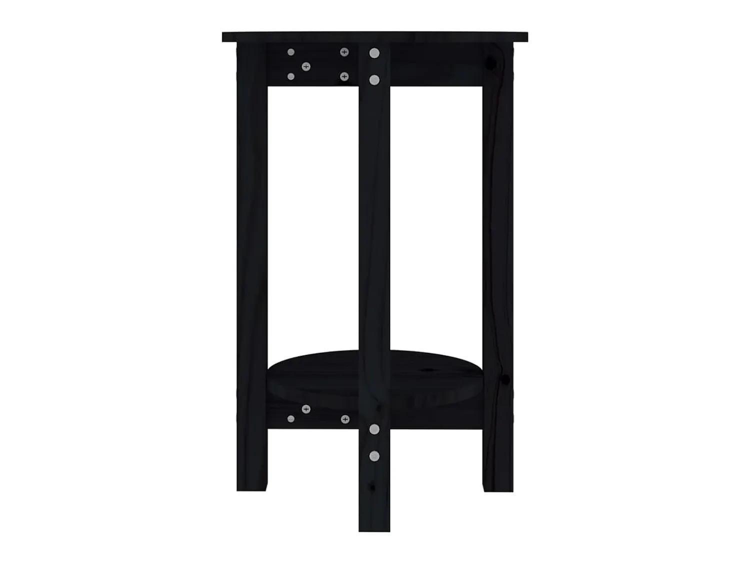 Mesa De Centro* Mesa de centro | Mesa de apoio Ø 40x60 cm madeira de pinho maciça Preto