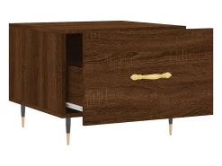 Mesa De Centro* Mesa de centro | Mesa de apoio 50x50x40 cm derivados madeira carvalho Castanho