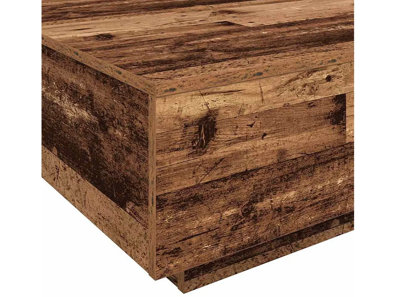 Mesa de centro | Mesa de apoio | Mesa de café Madeira antiga 100x100x31 cm Castanho
