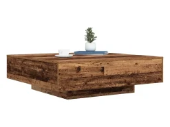 Mesa de centro | Mesa de apoio | Mesa de café Madeira antiga 100x100x31 cm Castanho