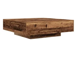 Mesa de centro | Mesa de apoio | Mesa de café Madeira antiga 100x100x31 cm Castanho