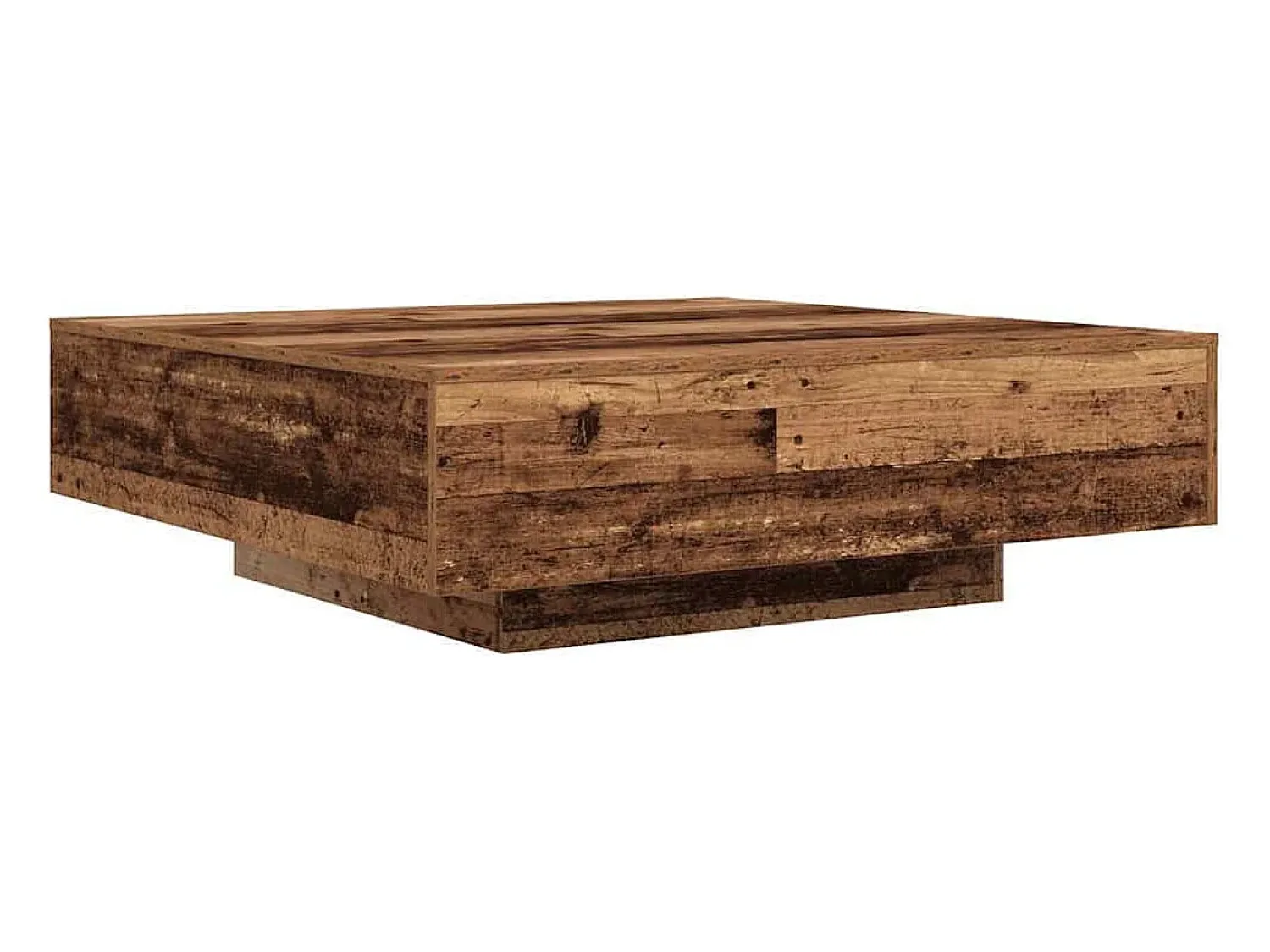 Mesa de centro | Mesa de apoio | Mesa de café Madeira antiga 100x100x31 cm Castanho