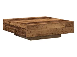 Mesa De Centro* Mesa de centro | Mesa de apoio Madeira antiga 100x100x31 cm Castanho