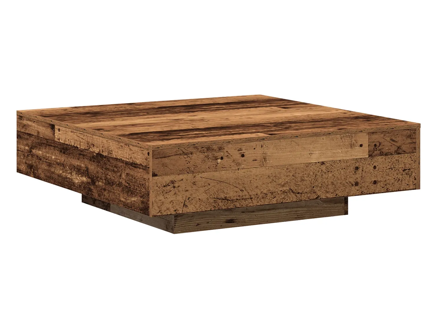 Mesa De Centro* Mesa de centro | Mesa de apoio Madeira antiga 100x100x31 cm Castanho