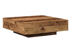 Mesa De Centro* Mesa de centro | Mesa de apoio Madeira antiga 100x100x31 cm Castanho