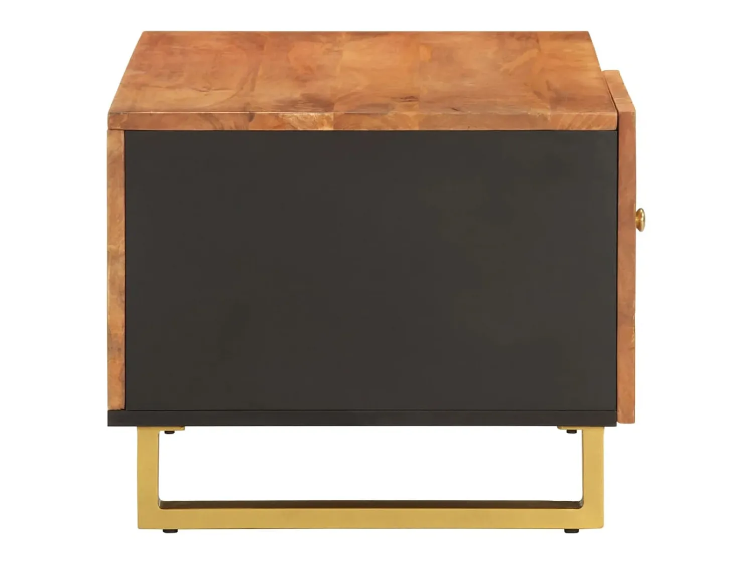 Mesa De Centro* Mesa de centro | Mesa de apoio 80x50x40 cm mangueira maciça e preto Castanho