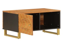 Mesa De Centro* Mesa de centro | Mesa de apoio 80x50x40 cm mangueira maciça e preto Castanho