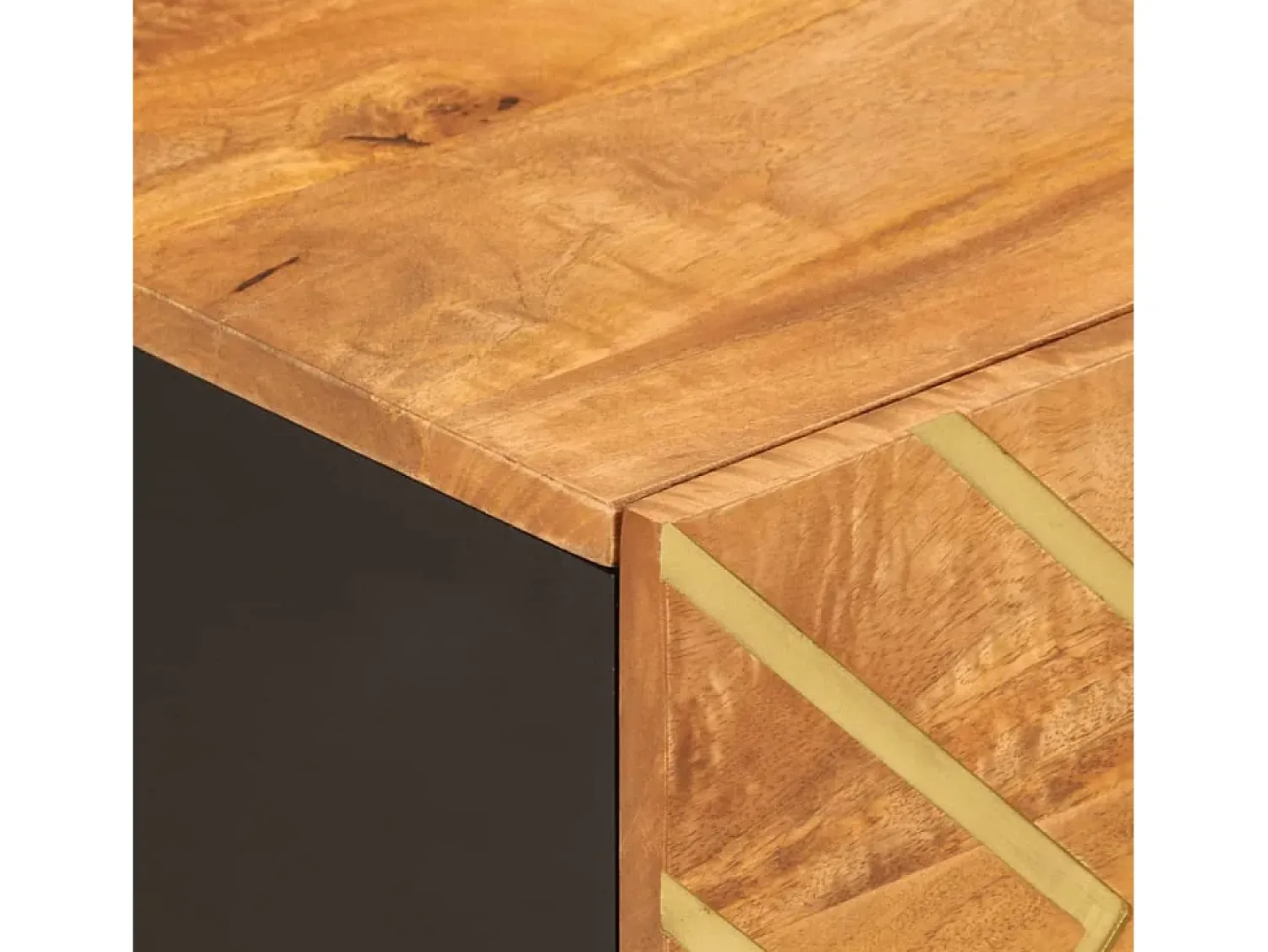 Mesa De Centro* Mesa de centro | Mesa de apoio 80x50x40 cm mangueira maciça e preto Castanho