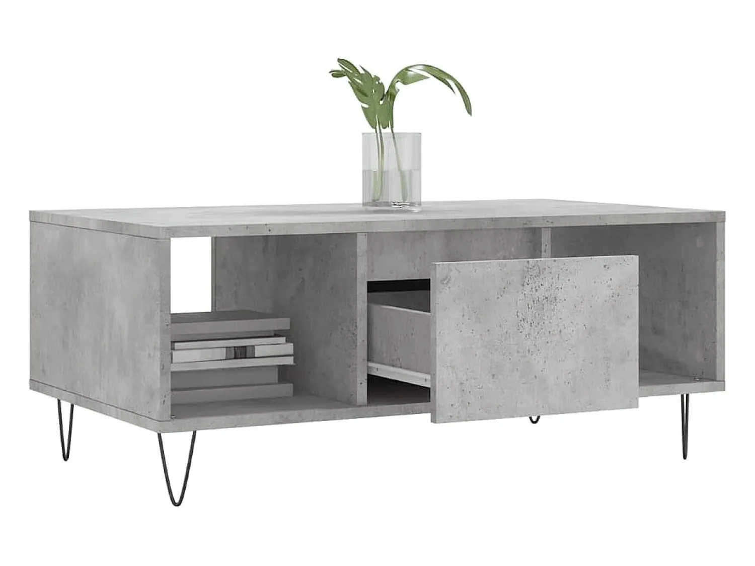 Mesa De Centro| Mesa de centro | Mesa de apoio 90x50x36.5 cm derivados madeira cimento Cinzento