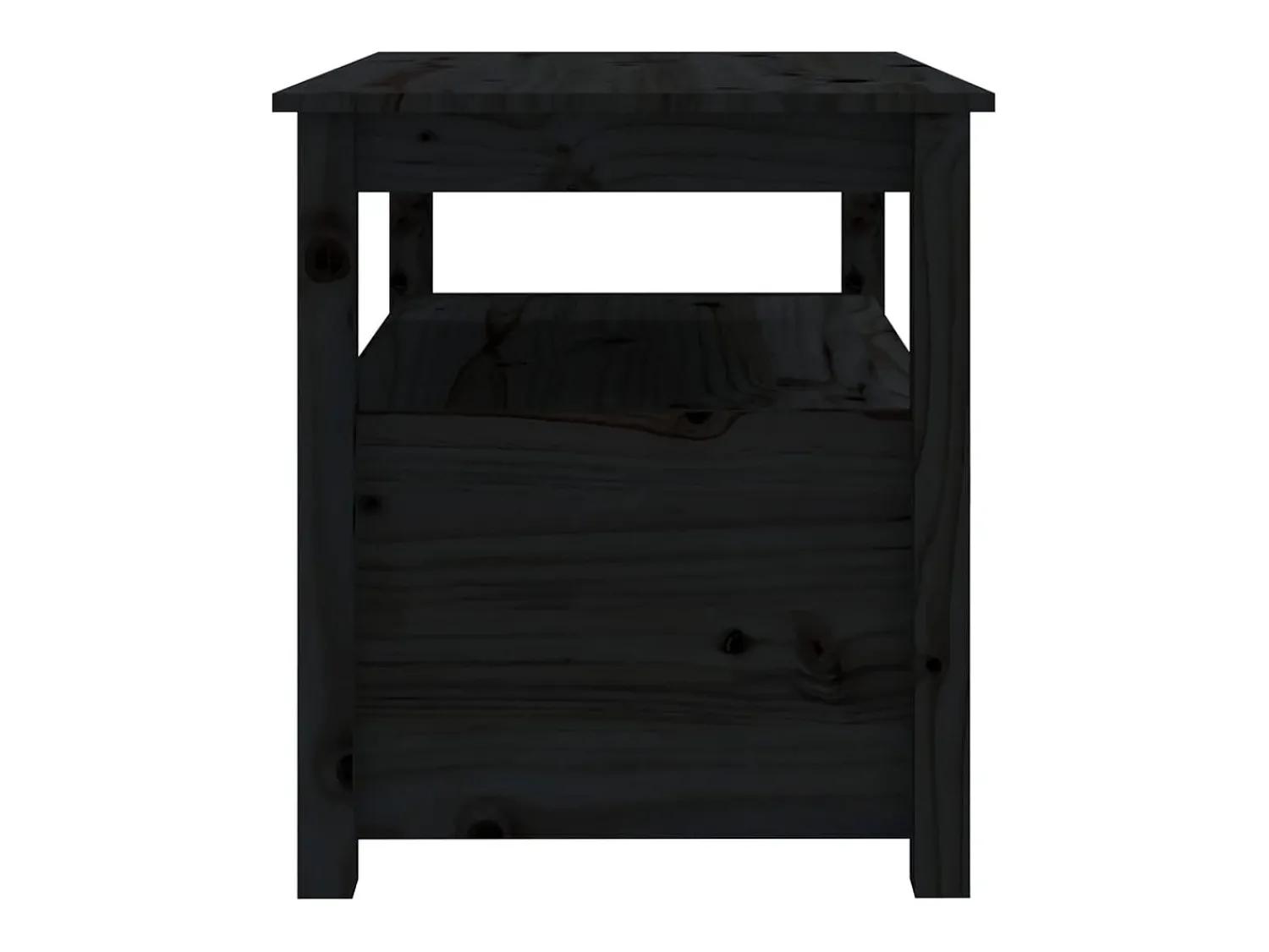 New Mesa de centro | Mesa de apoio 71x49x55 cm pinho maciço Preto