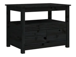 New Mesa de centro | Mesa de apoio 71x49x55 cm pinho maciço Preto