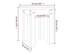 Mesa De Centro| Mesa de centro | Mesa de apoio Ø 35x35 cm madeira de pinho maciça Branco