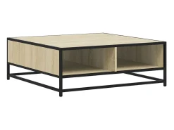 Mesa De Centro| Mesa de centro | Mesa de apoio 80x80x30 cm deriv. madeira/metal carvalho sonoma Castanho