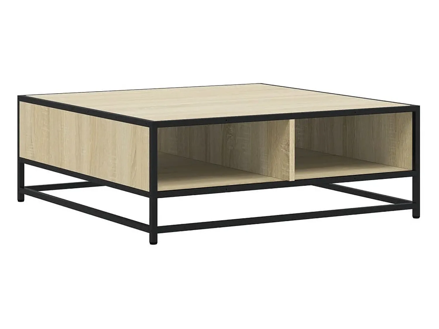Mesa De Centro| Mesa de centro | Mesa de apoio 80x80x30 cm deriv. madeira/metal carvalho sonoma Castanho