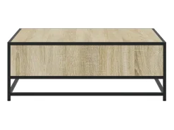 Mesa De Centro| Mesa de centro | Mesa de apoio 80x80x30 cm deriv. madeira/metal carvalho sonoma Castanho