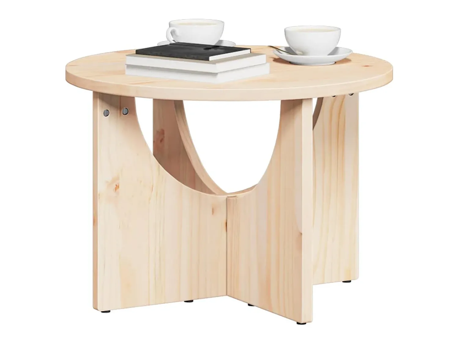 Mesa De Centro| Mesa de centro | Mesa de apoio Natural 50x50x35 cm Madeira de pinho maciça Castanho