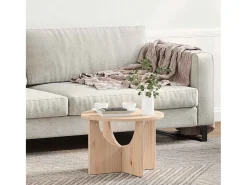 Mesa De Centro| Mesa de centro | Mesa de apoio Natural 50x50x35 cm Madeira de pinho maciça Castanho