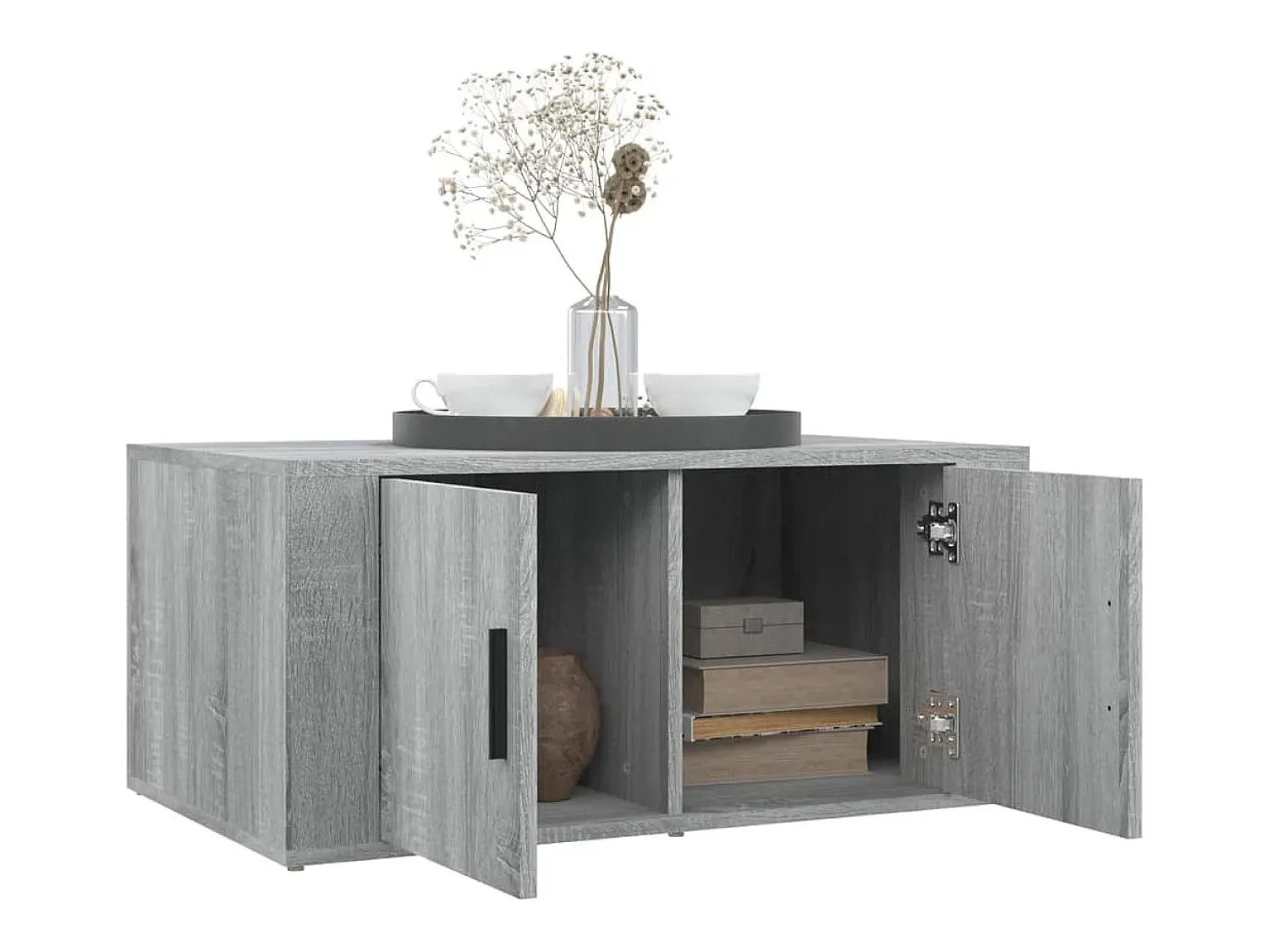 Mesa De Centro* Mesa de centro | Mesa de apoio 80x50x36 cm derivados de madeira cinza sonoma Cinzento